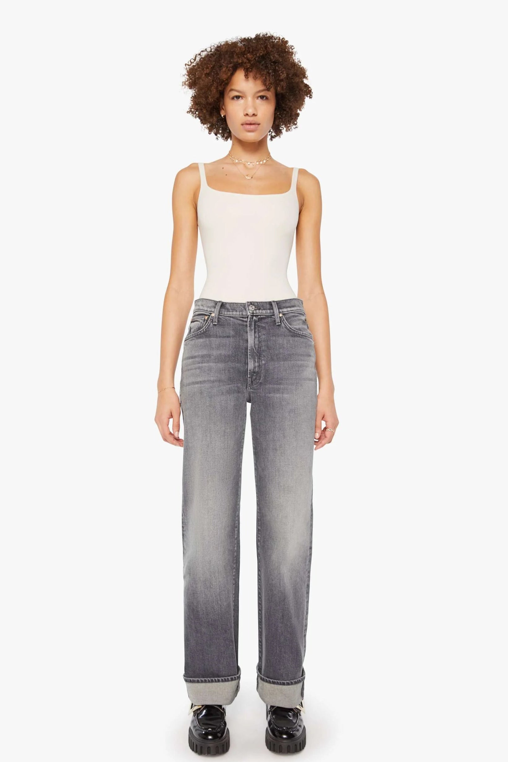 未使用 upper hights THE SERENA 淡MINK Mother Dodger Skimp Cuff Jean in Moshpit Memories | Shop Eleanor