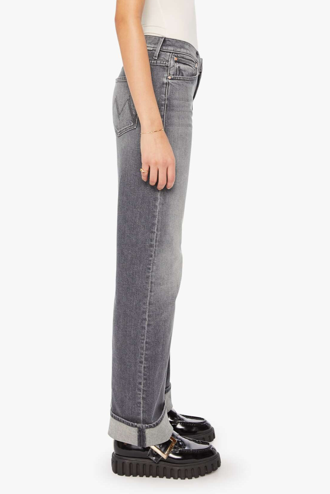 Mother Dodger Skimp Cuff Jean in Washed Grey | Shop Eleanor - Women's Designer Clothing Boutique in Colorado