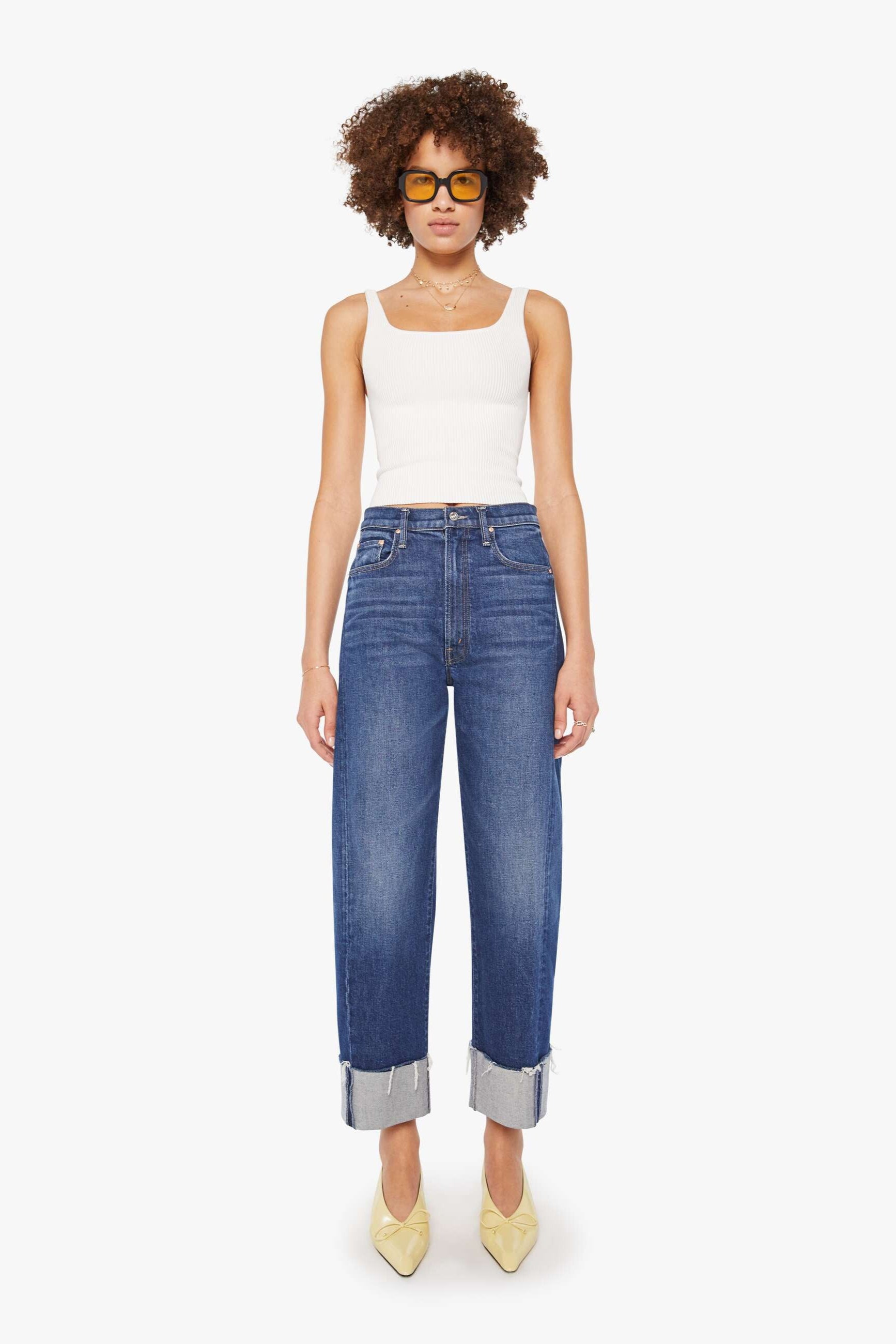 Mother Denim Half-Pipe Ankle Cuff Fray Denim Jean in Perfectly Imperfect | Shop Eleanor - Women's Online Designer Clothing Boutique based in Colorado