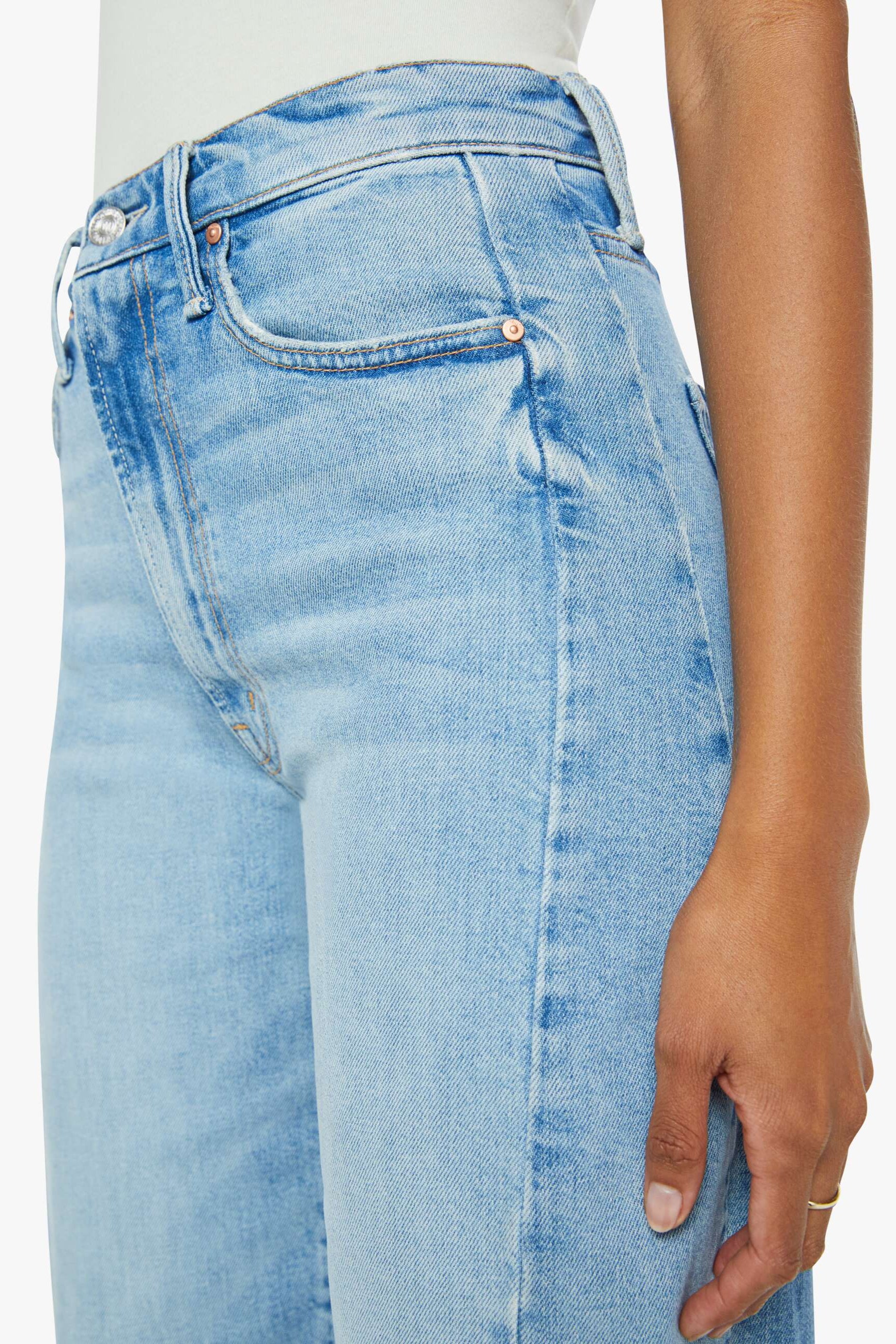 Mother Denim Half-Pipe Ankle Fray Light wash Denim Jean in I Confess | Shop Eleanor