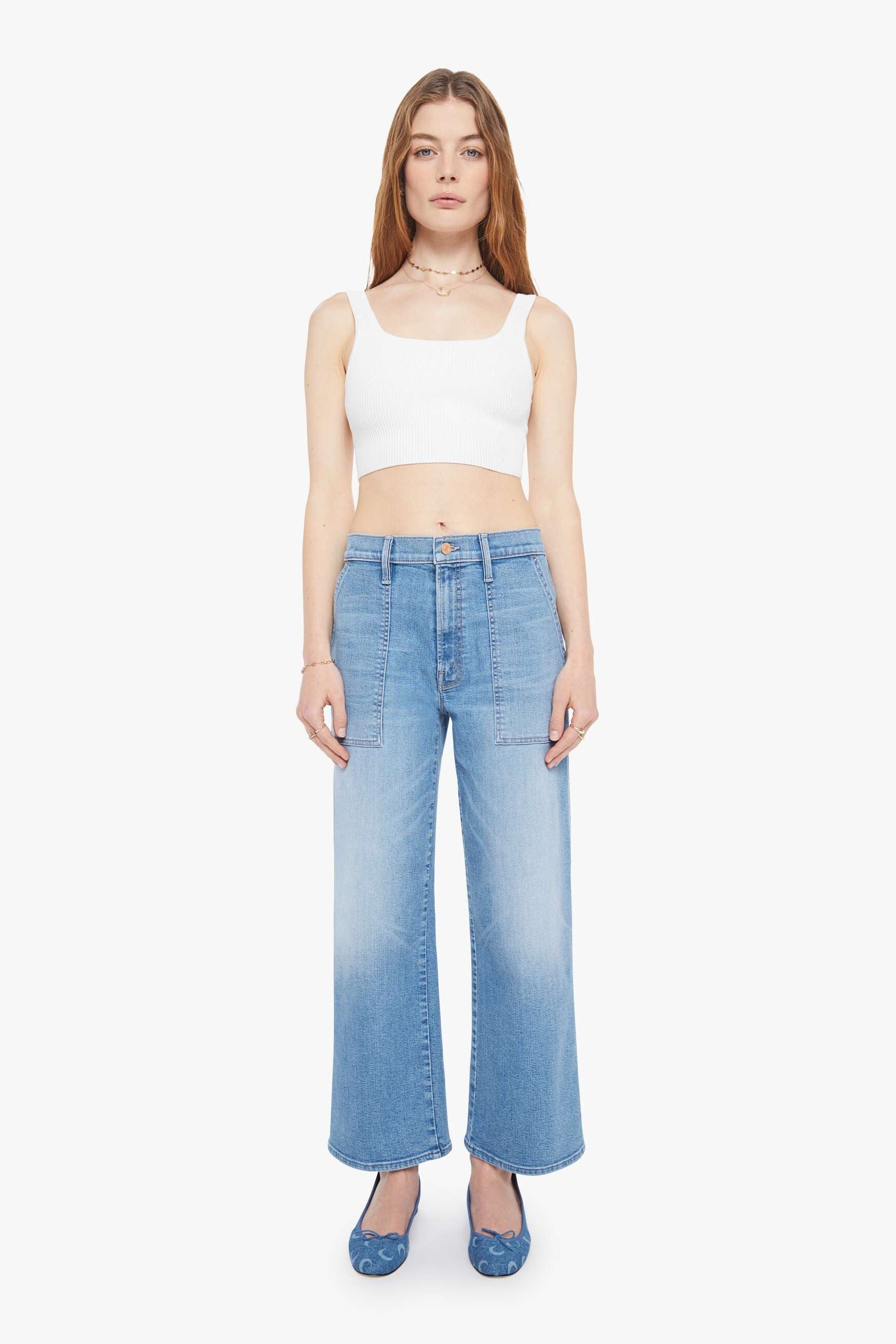 Mother The Stitch Up Maven Flood Blue Denim Jean | Shop Eleanor