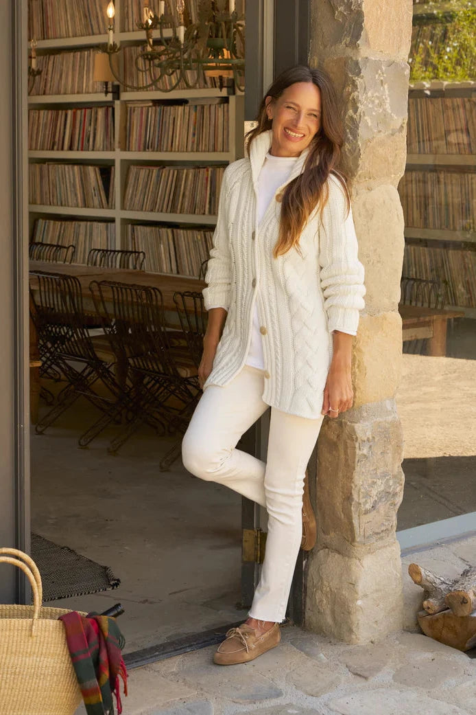 Frank & Eileen Cotswolds Cardigan in Ivory | Shop Eleanor