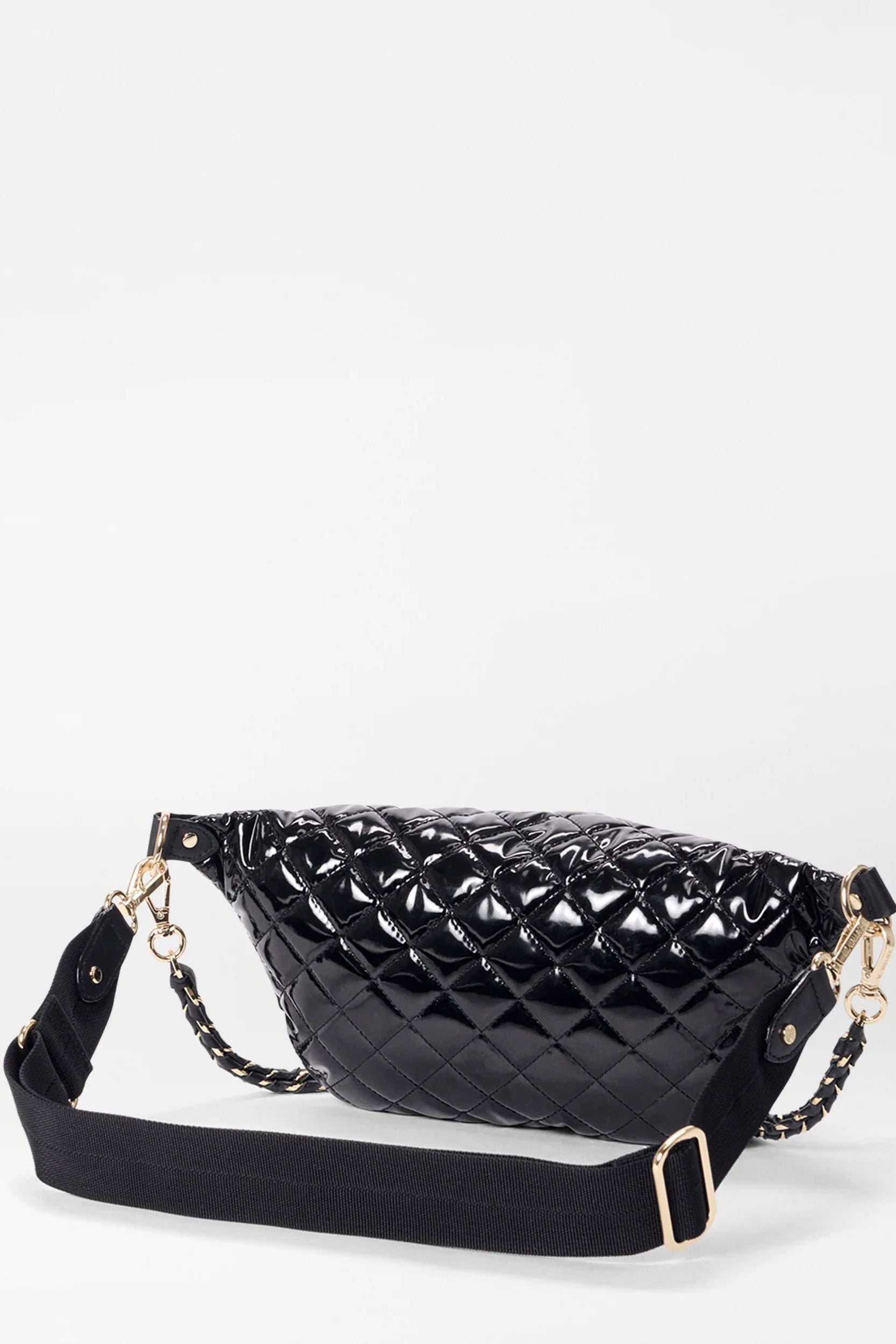 MZ Wallace Small Crosby Crossbody in Black Lacquer | Shop Eleanor
