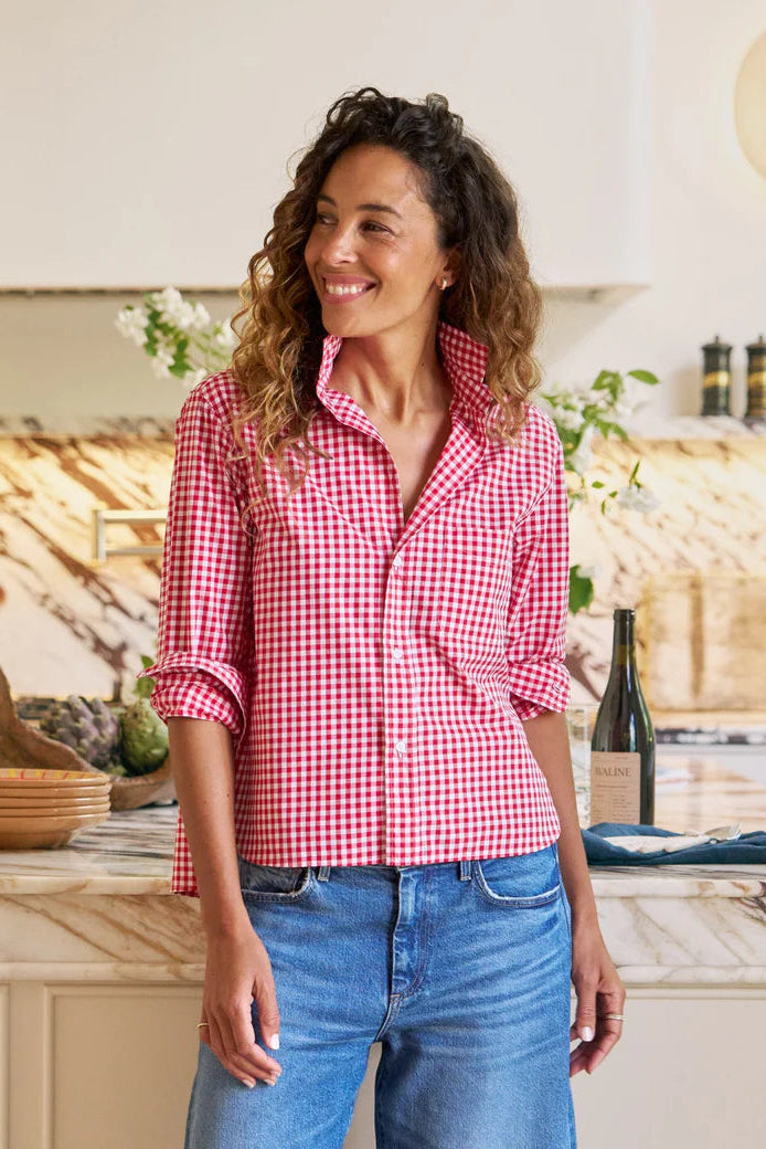 Frank & Eileen Silvio Button Up in Red Gingham | Shop Eleanor
