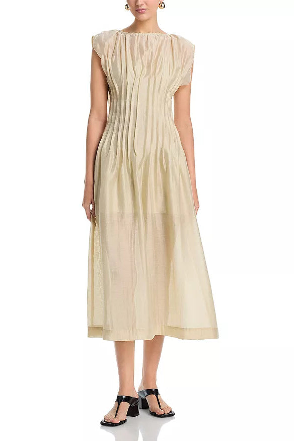 a.ren Belen Dress in Taupe | Shop Eleanor