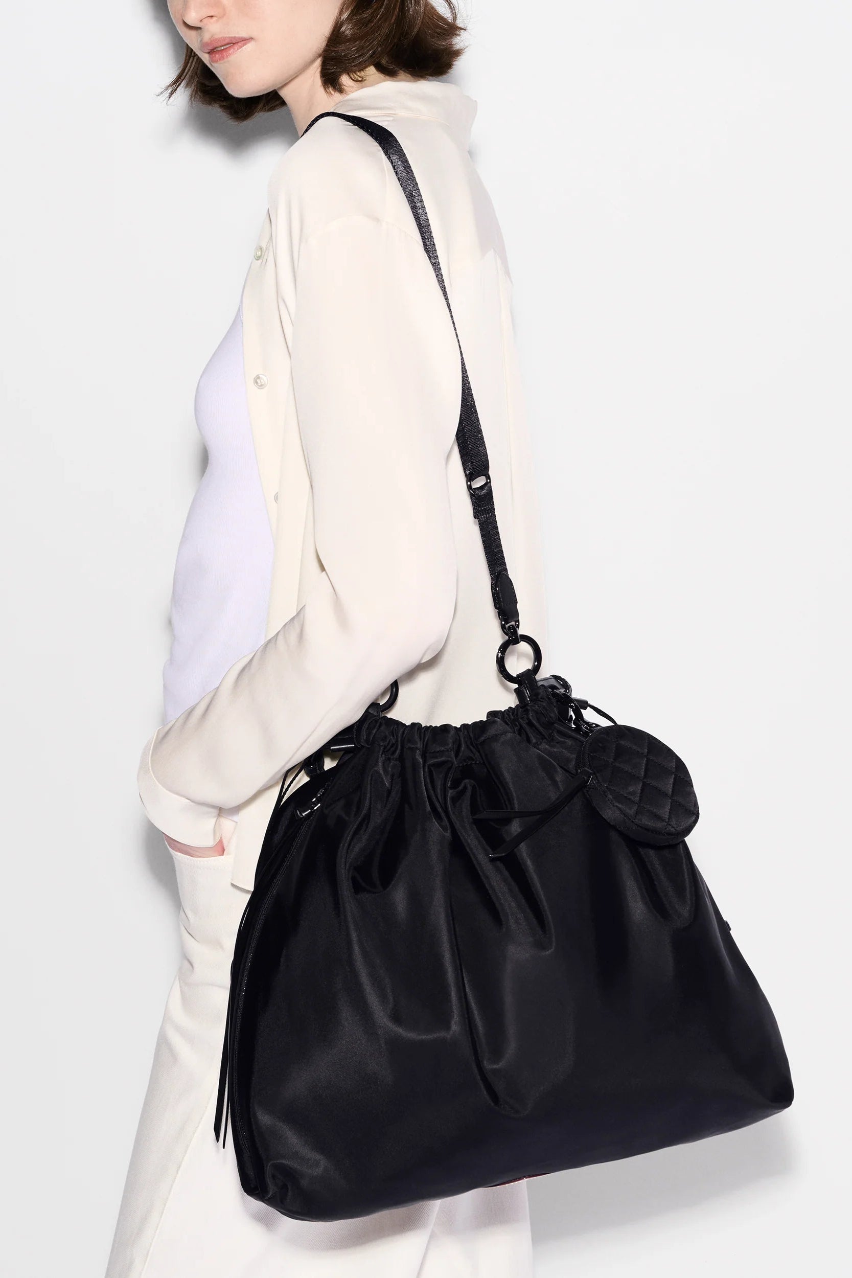 MZ Wallace Waverly Shoulder Bag in Black | Shop Eleanor 