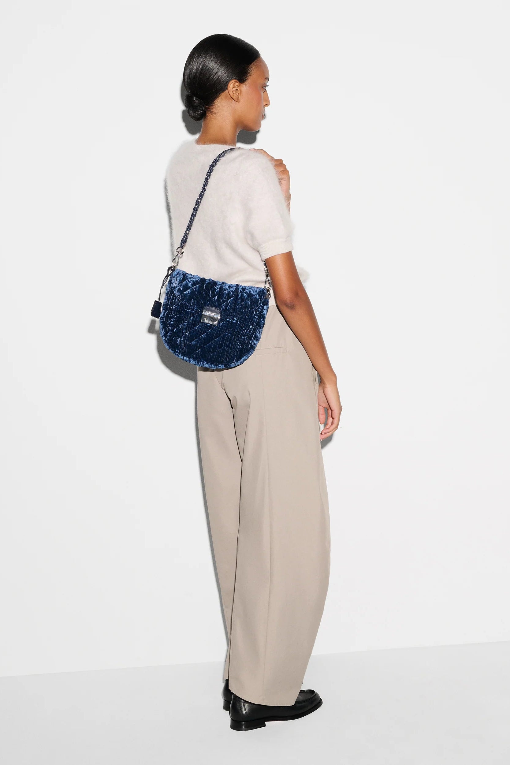 MZ Wallace Crosby Lock Crossbody in Midnight Velvet | Shop Eleanor - Women's Luxury Bags