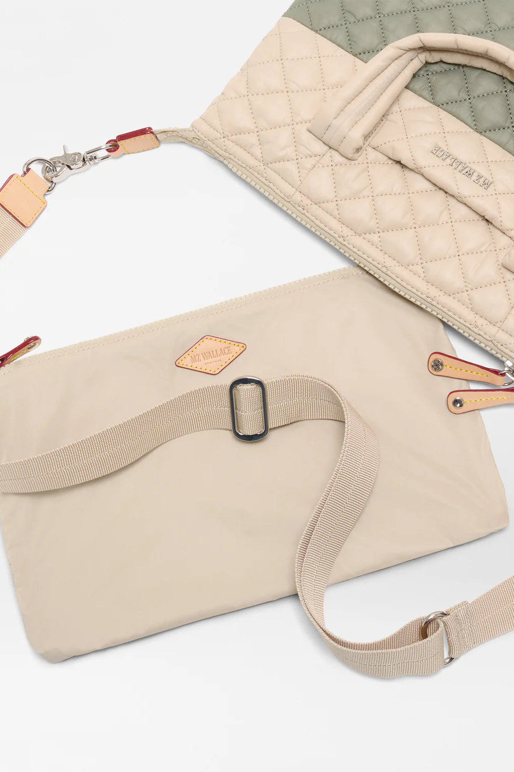 MZ Wallacw Small Sutton Deluxe Bag in Agave Green/Buff | Shop Eleanor