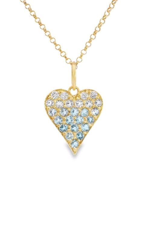 Ombre Aquamarine + Diamond Heart