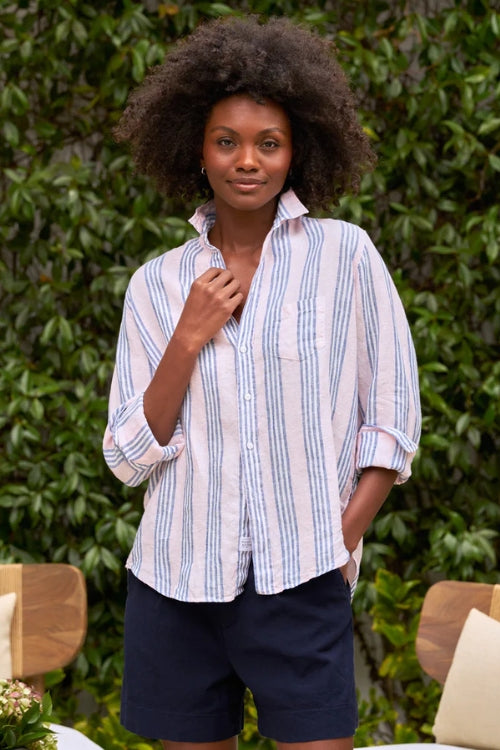 Frank & Eileen Eileen Button Up in Blue and Pink Stripes | Shop Eleanor