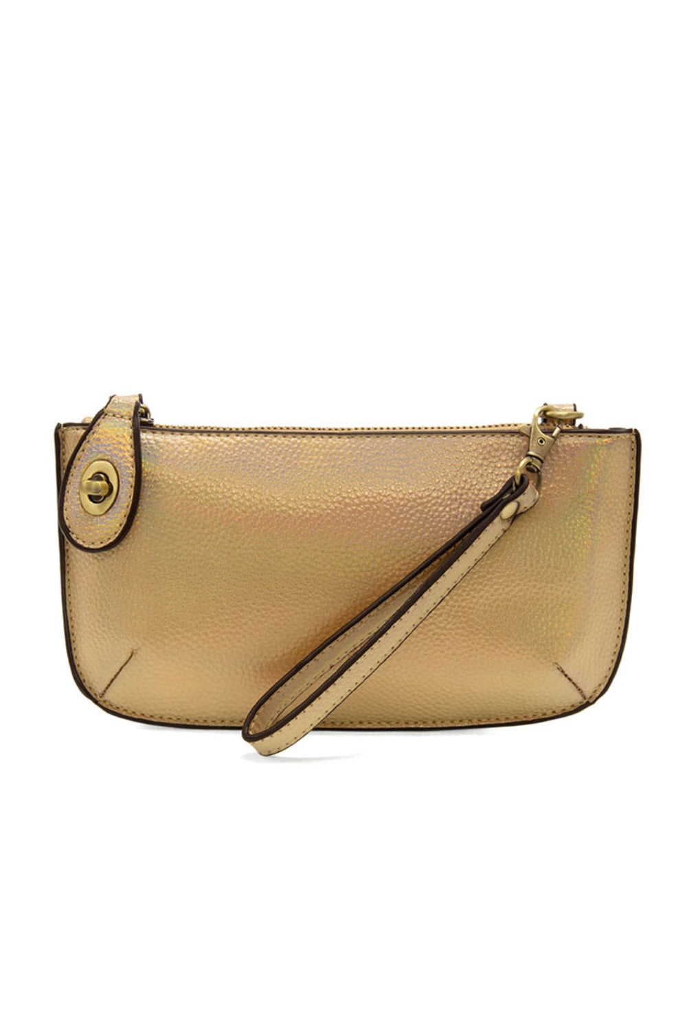 Joy Susan Mini Clutch Crossbody in Gold Holographic | Shop Eleanor