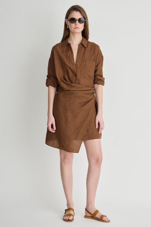 Apiece Apart Alexia Wrap Mini in Toffee | Shop Eleanor