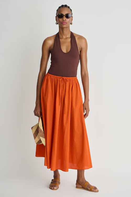 Apiece Apart Hanne Maxi Skirt in Persimmon | Shop Eleanor