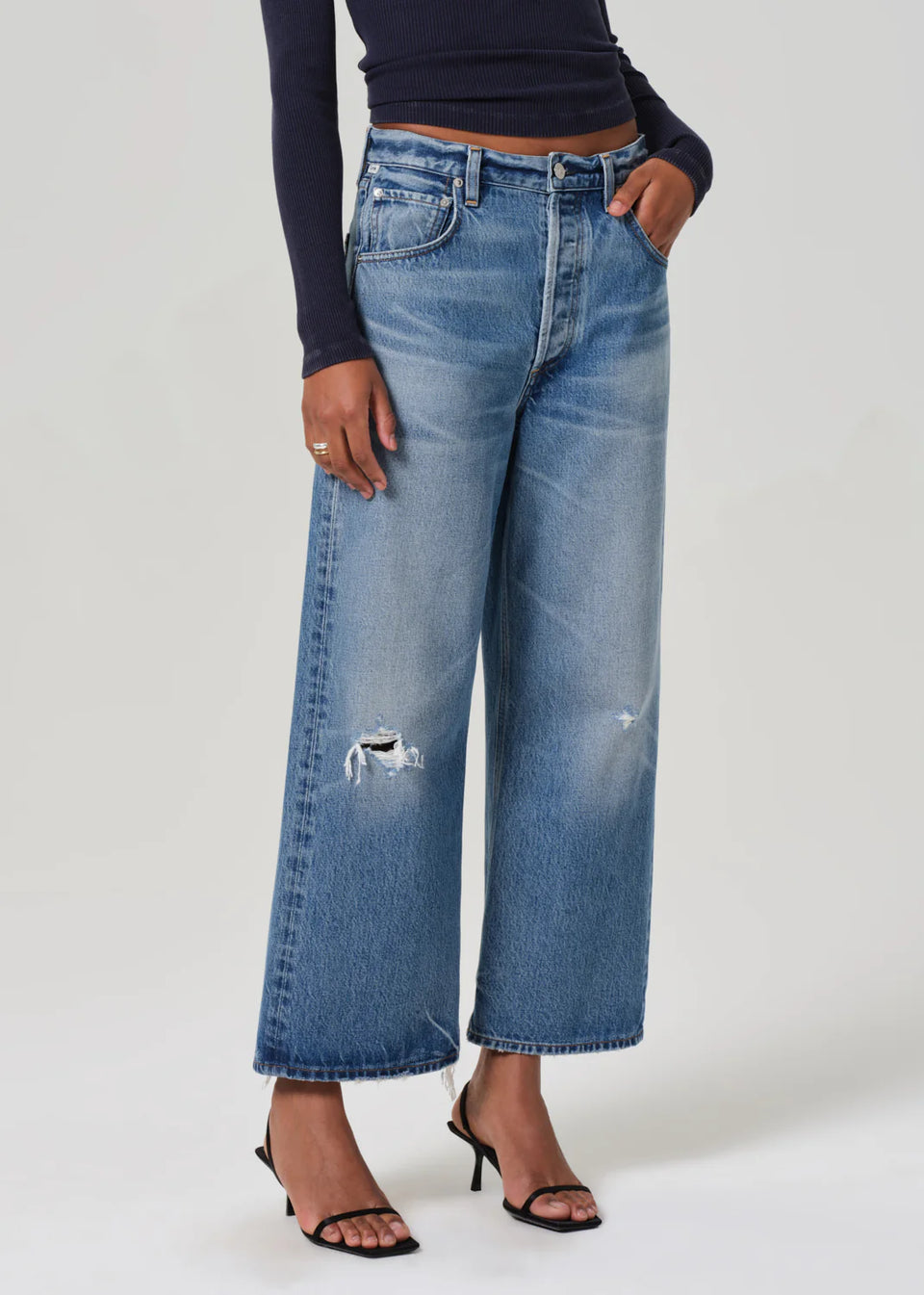 Citizens of Humanity Distressed Gaucho Vintage Wide Leg Denim Jean in Solano | Shop Eleanor