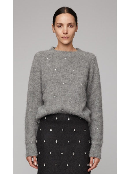 A.L.C. Frankie Embellishment Sweater in Heather Grey | Shop Eleanor