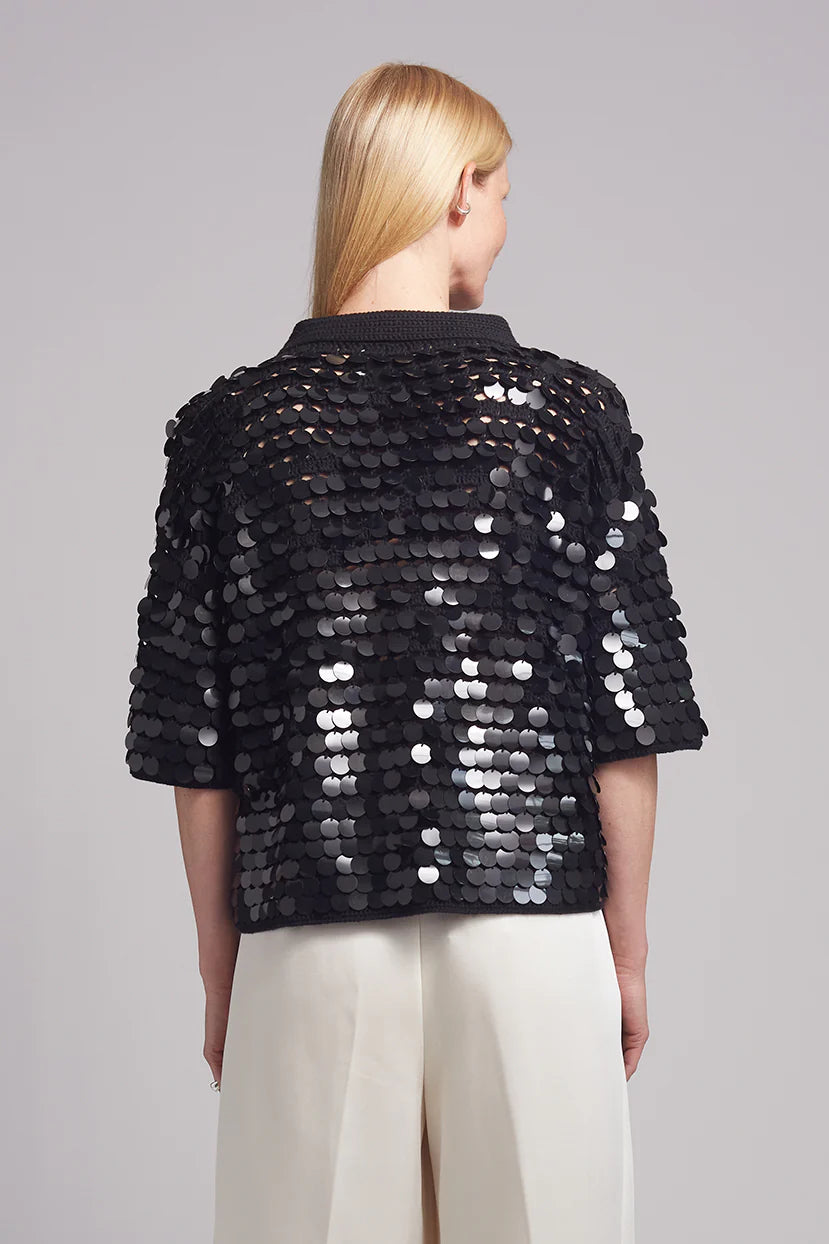 Eleven Six Phoebe Sequin Button up Shirt | Shop Eleanor - Holiday Tops