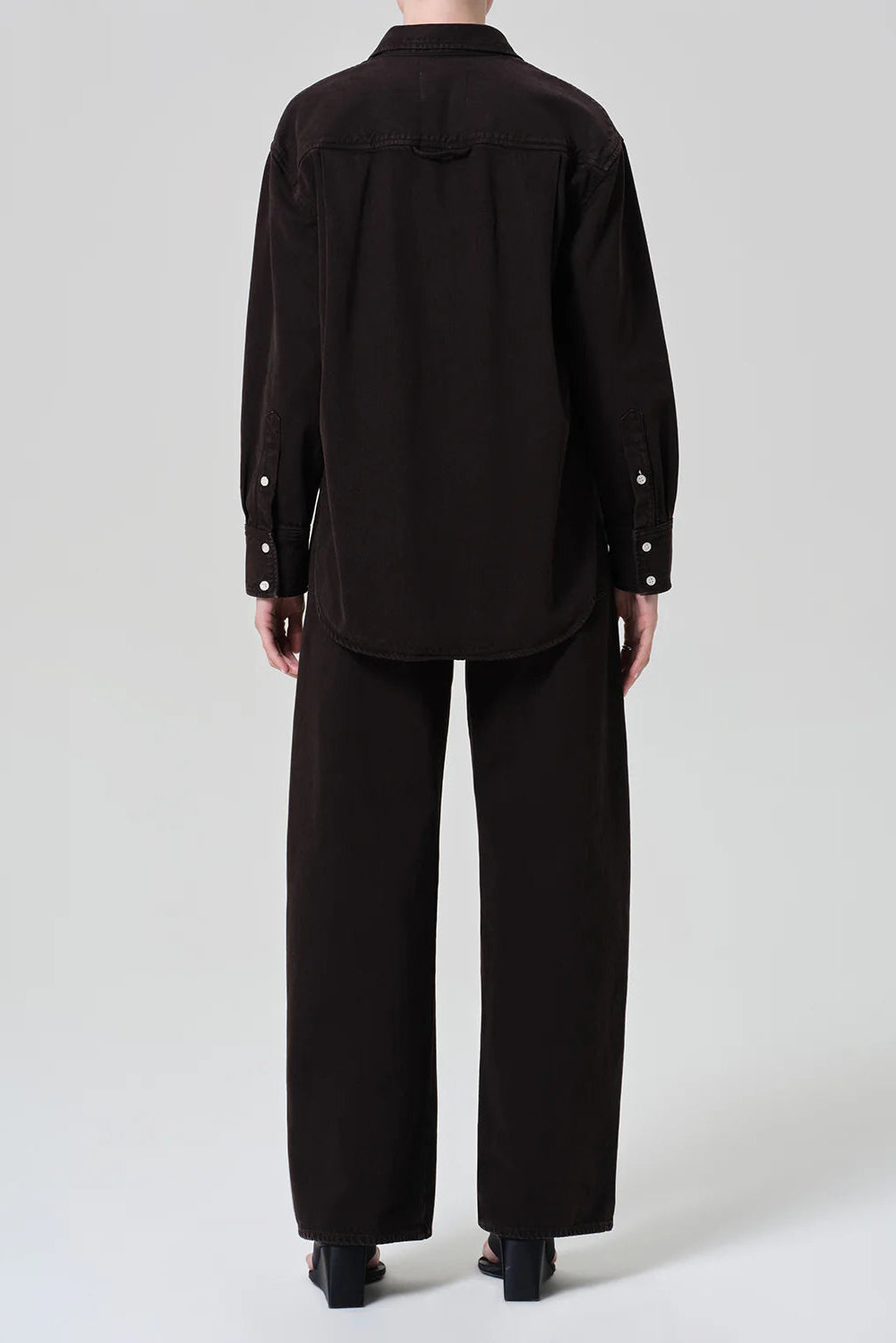Chocolate Brown Relaxed Barrel Leg Denim Jeans | Shop Eleanor