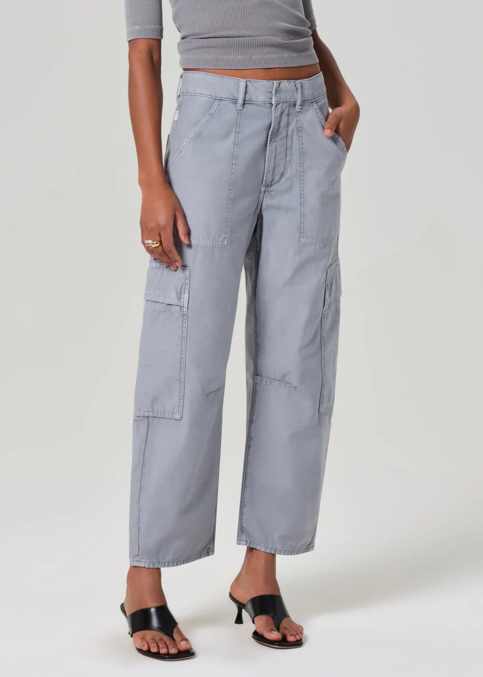 Citizens of Humanity Marcelle Low Slung Wide Leg Cargo Pant in Hematite | Shop Eleanor