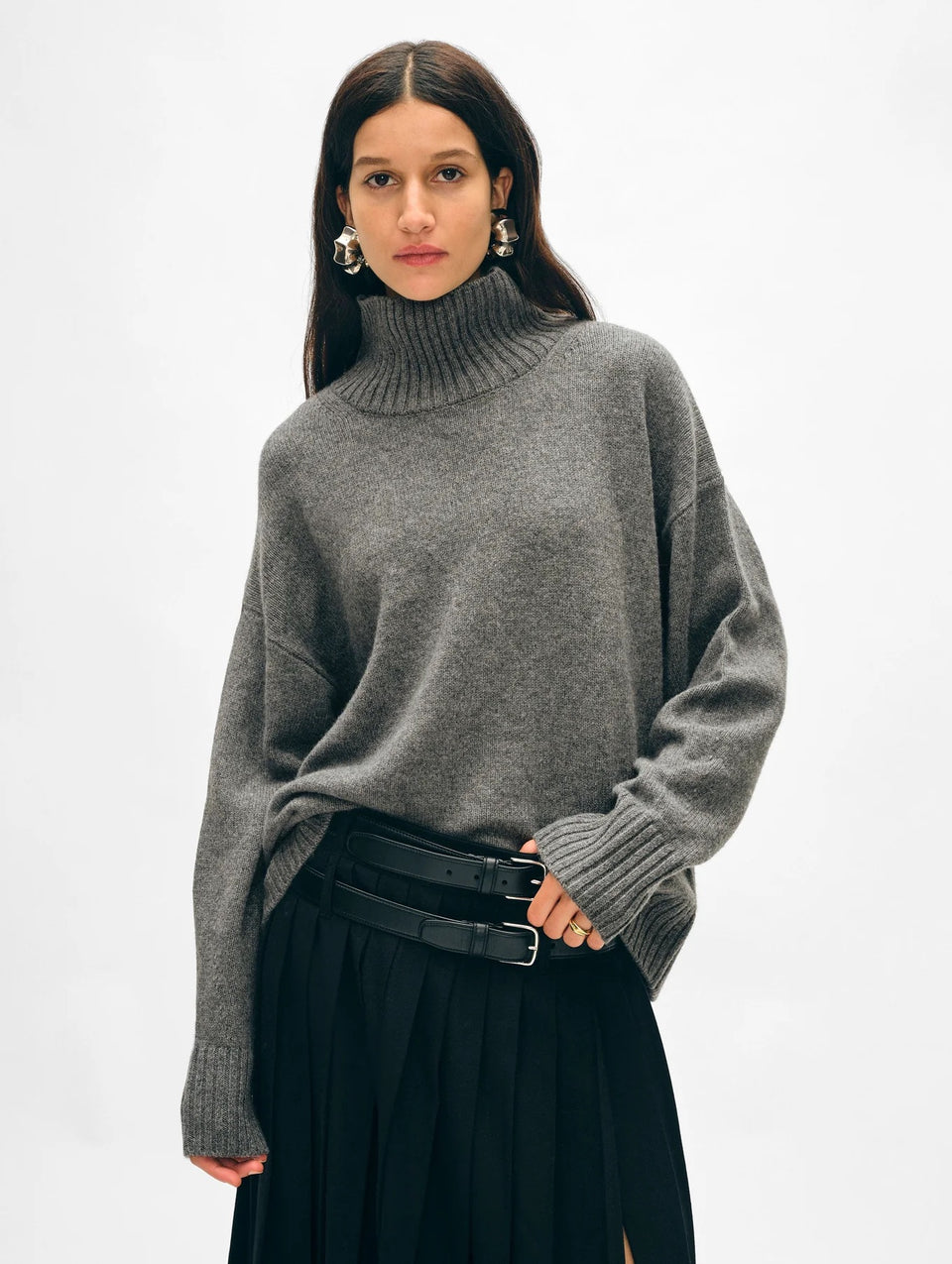 Merino Cashmere Blend Standneck Sweater | Shop Eleanor