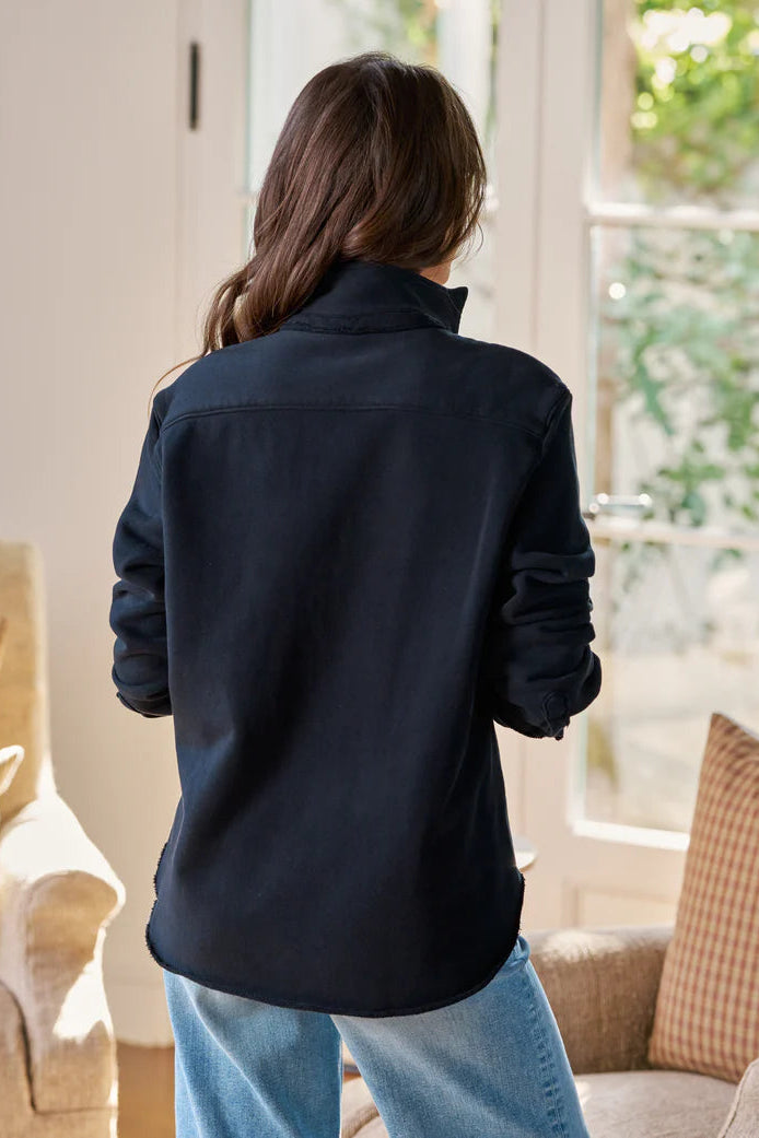 Frank & Eileen Eileen Triple Fleece Button-Up in British Navy | Shop Eleanor - Women's Designer Clothing Boutique