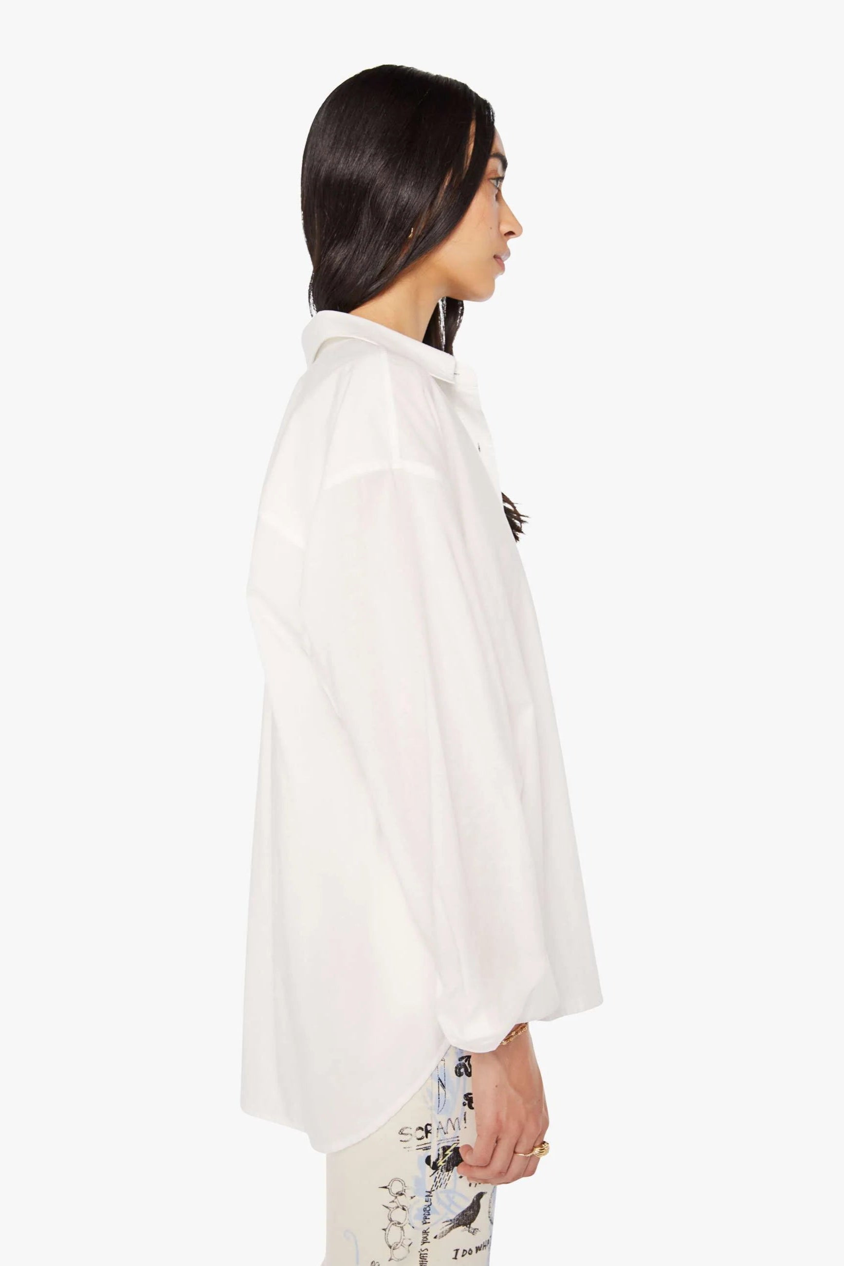 Mother Denim MF White Classic Button-Up  | Shop Eleanor - Women's Online Designer Clothing Boutique