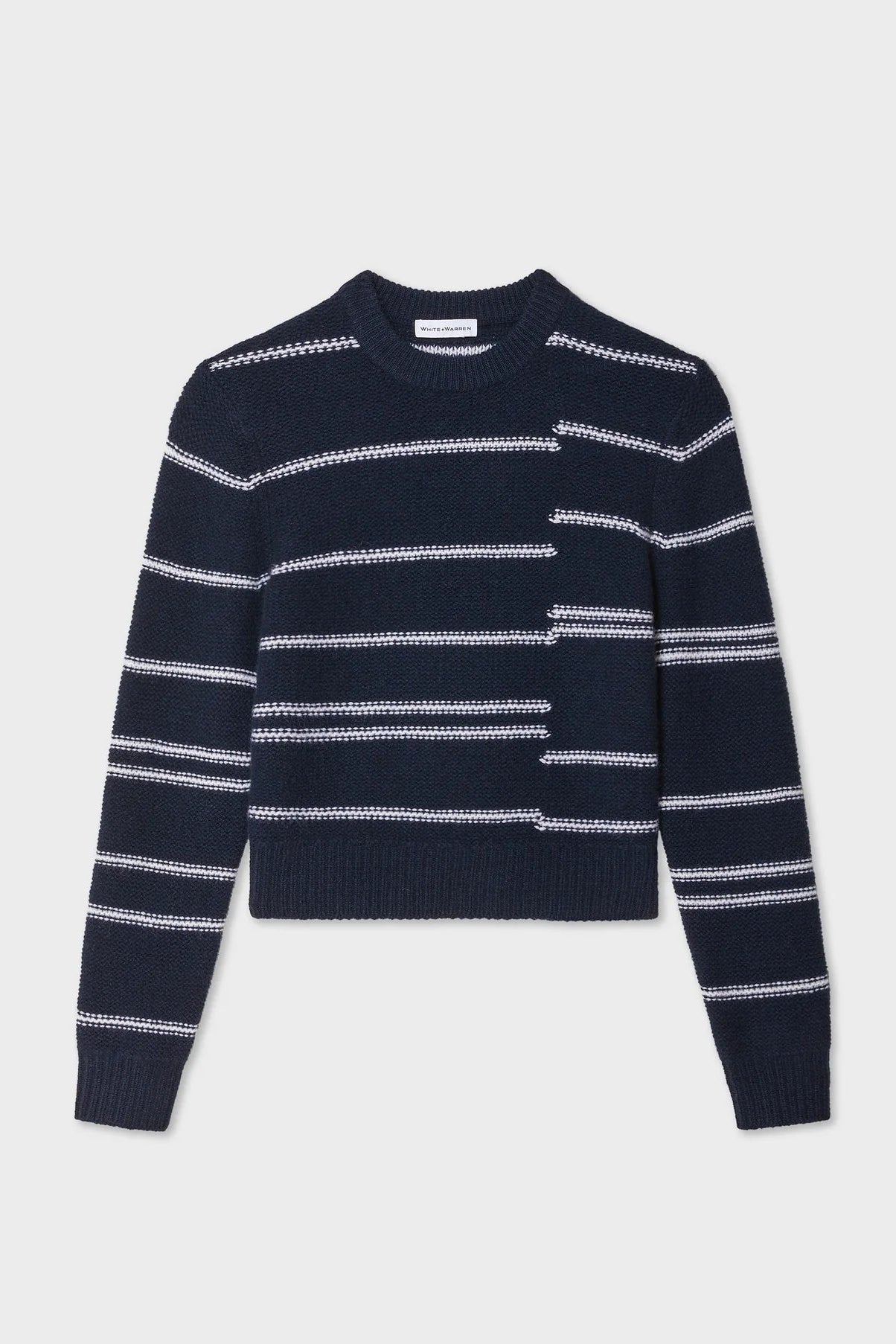 White + Warren Broken Stripe Crewneck Sweater | Shop Eleanor