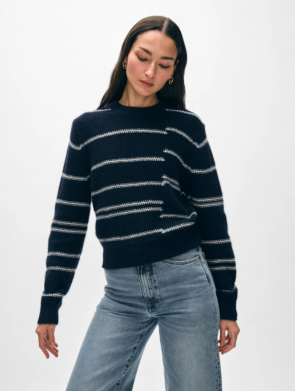 Broken Stripe Crewneck Sweater