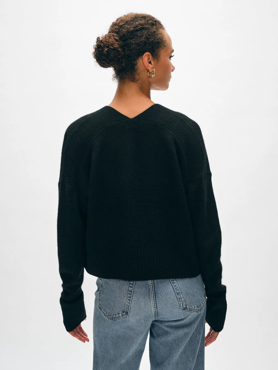 White + Warren Lightweight Open Front Cashmere Cardigan in Black | Shop Eleanor