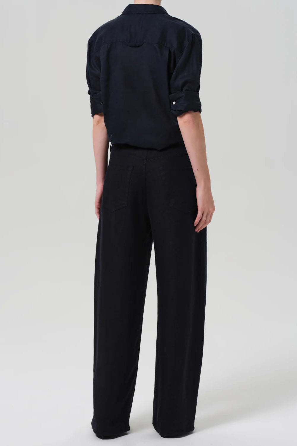 Citizens of Humanity Brynn Linen Effortless Trouser in Navy | Shop Eleanor