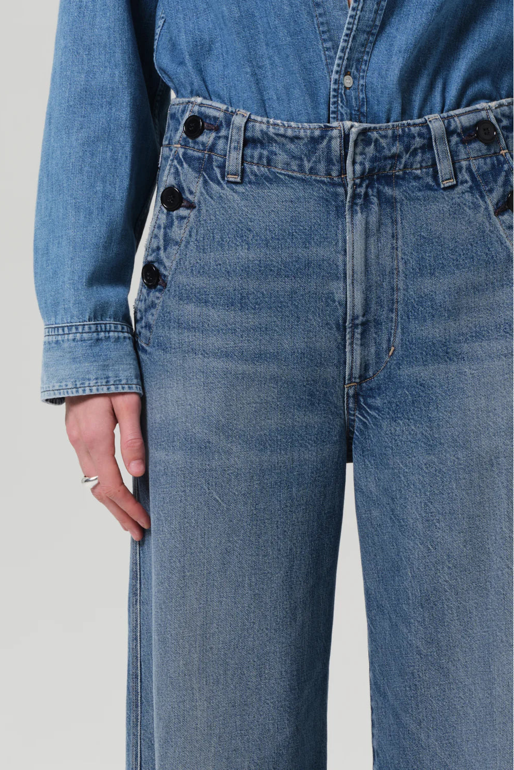 Citizens of Humanity Wide Leg Denim Trouser in Jete | Shop Eleanor