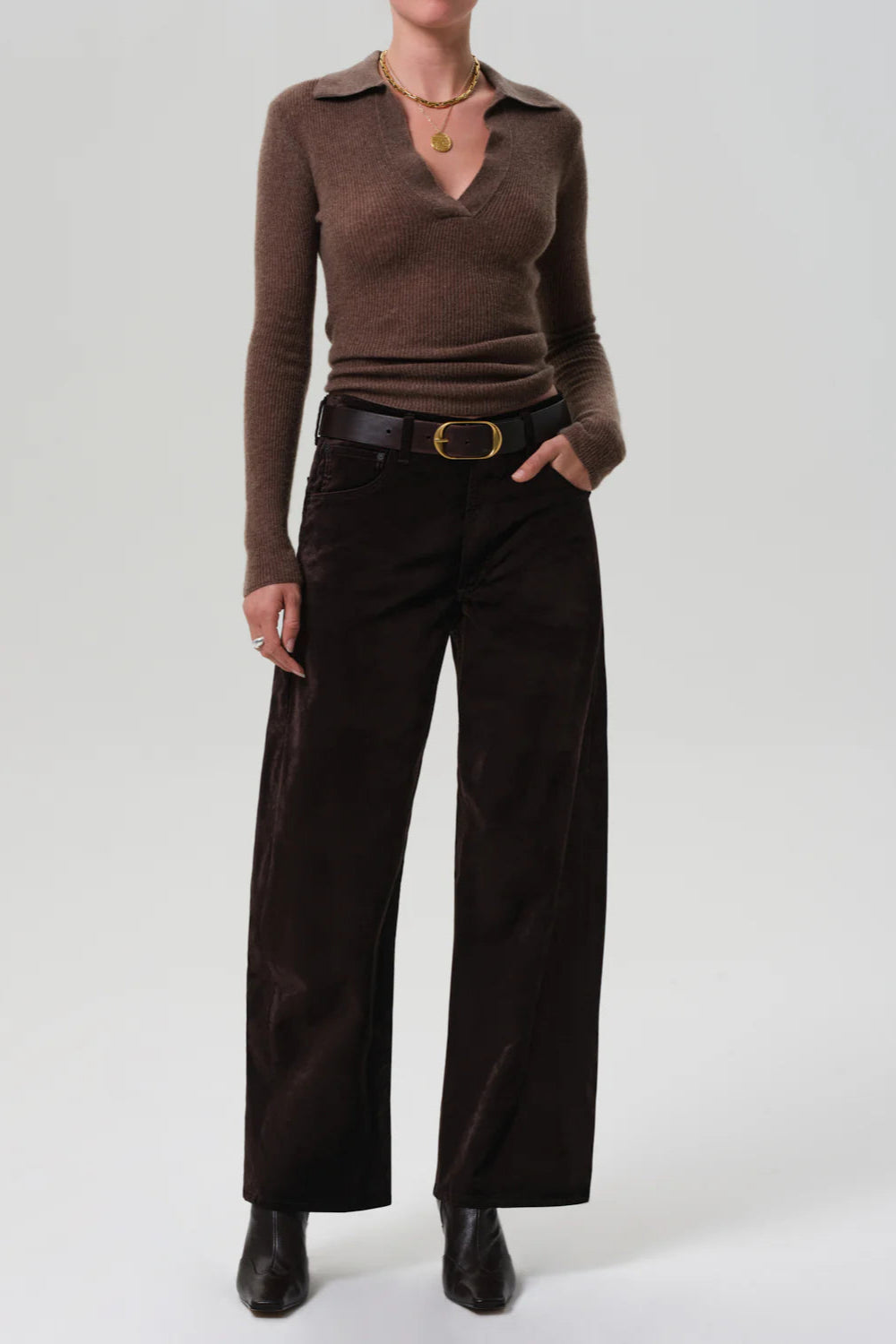 Citizens of Humanity Velvet Ayla Baggy Pant in Espresso | Shop Eleanor