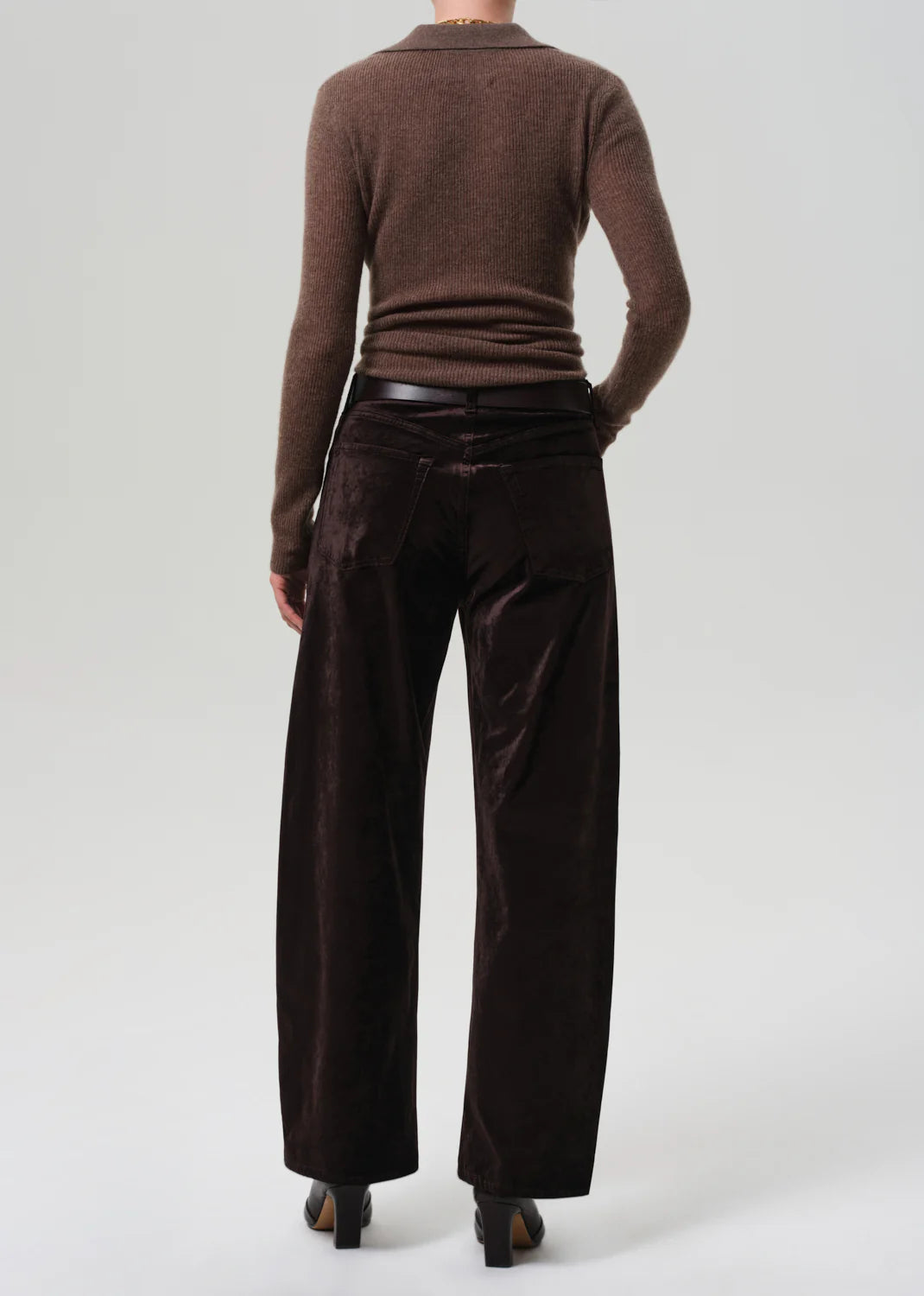 Citizens of Humanity Velvet Ayla Wide Leg Baggy Pant in Espresso Brown | Shop Eleanor - Women's Online Designer Clothing Boutique