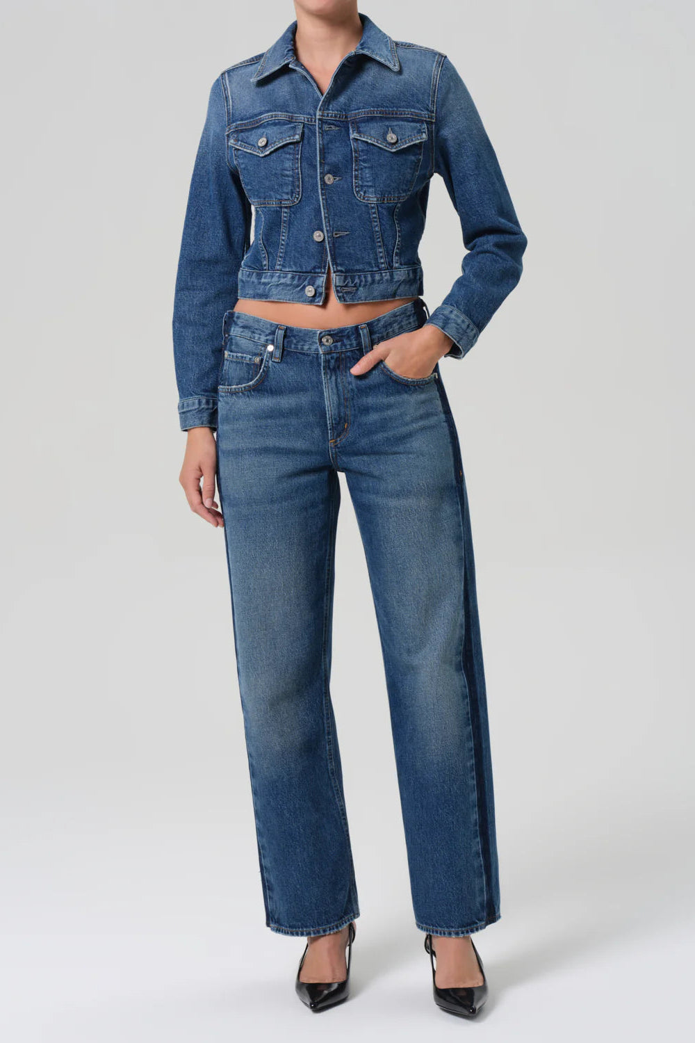 Lindz Low Rise Straight Leg Pants with Tuxedo Stripe | Shop Eleanor