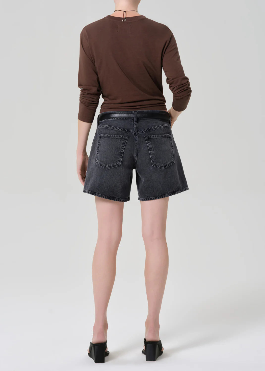 stone washed black denim shorts | Citizens of Humanity