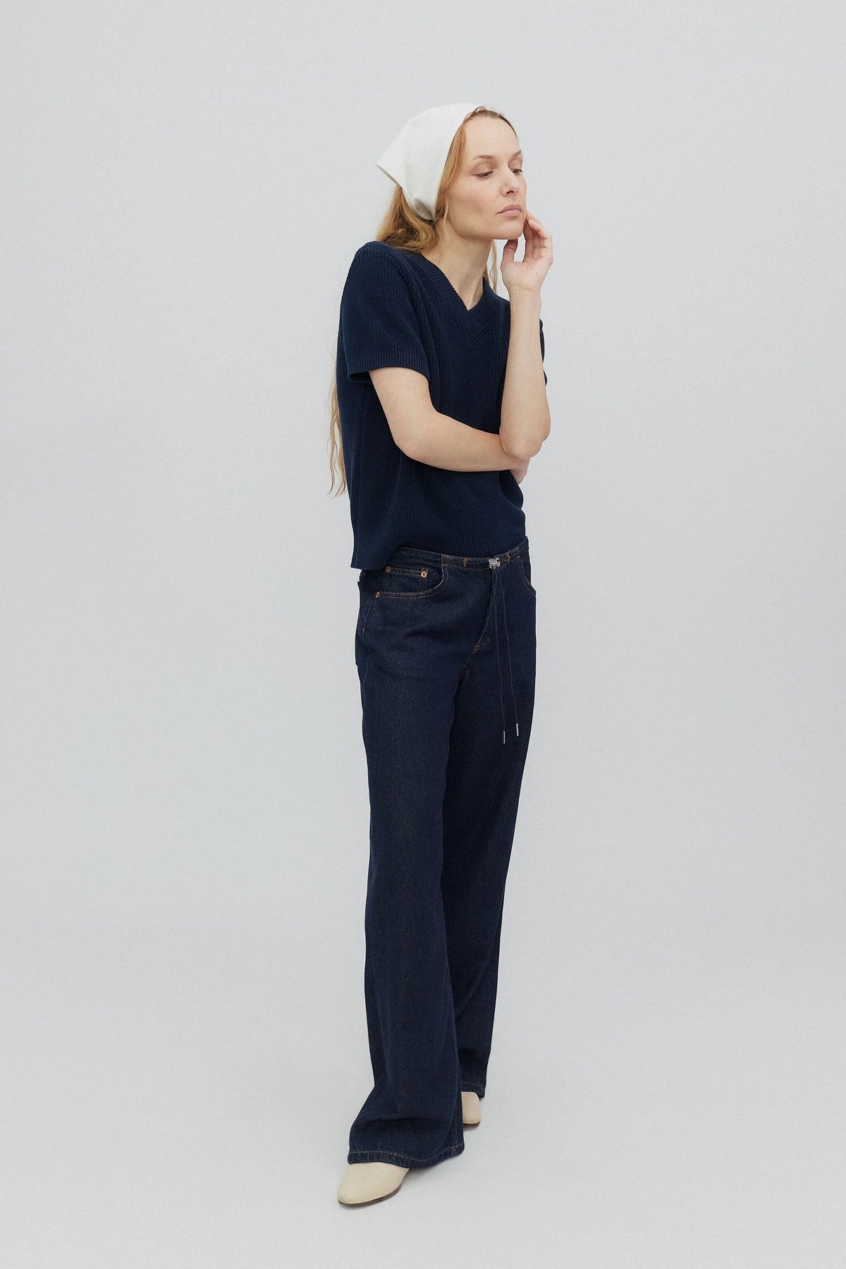 Straight, Wide Leg Indigo Denim Jeans | Shop Eleanor