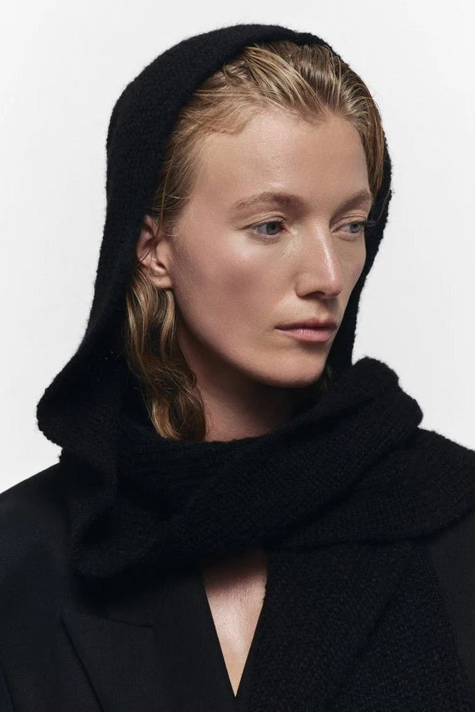 Janessa Leoné Benji Black Headscarf  Hood | Shop Eleanor - Women's Luxury Accessories and Headwear