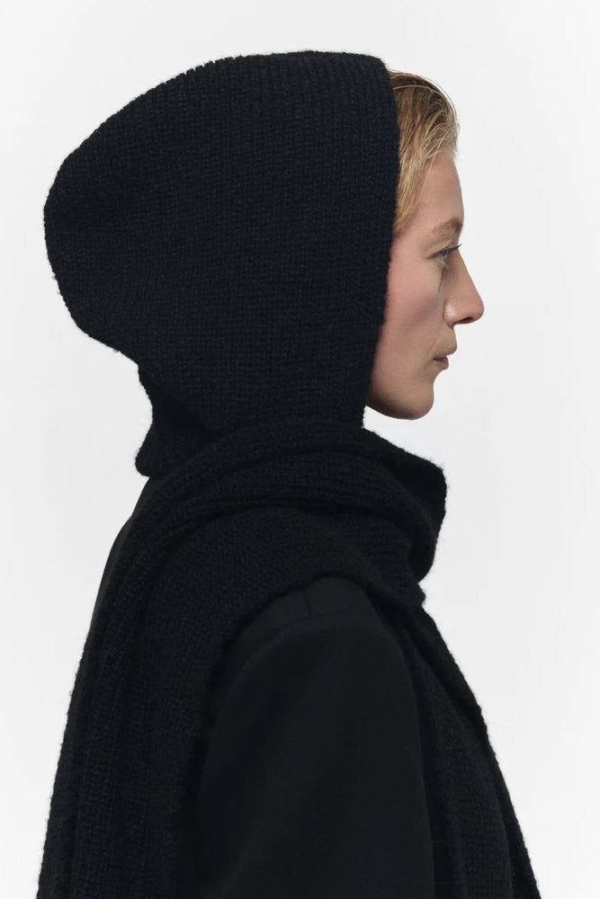 Black Wool Knit Balaclava | Shop Eleanor - Women's Designer Headwear and Winter Accessories