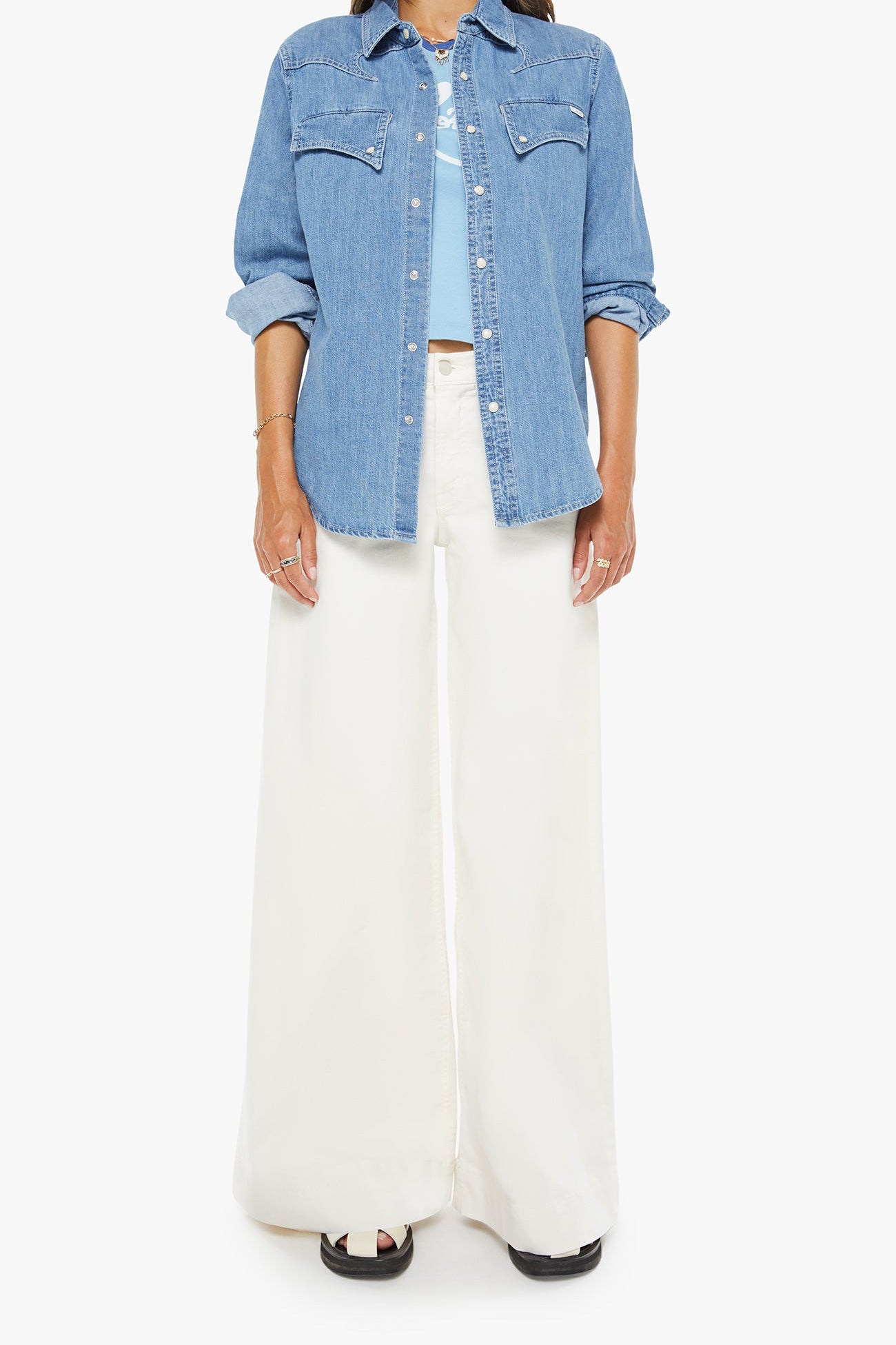 The Mother Denim Gallop Exes Shirt in Playing for Keeps | Shop Eleanor 