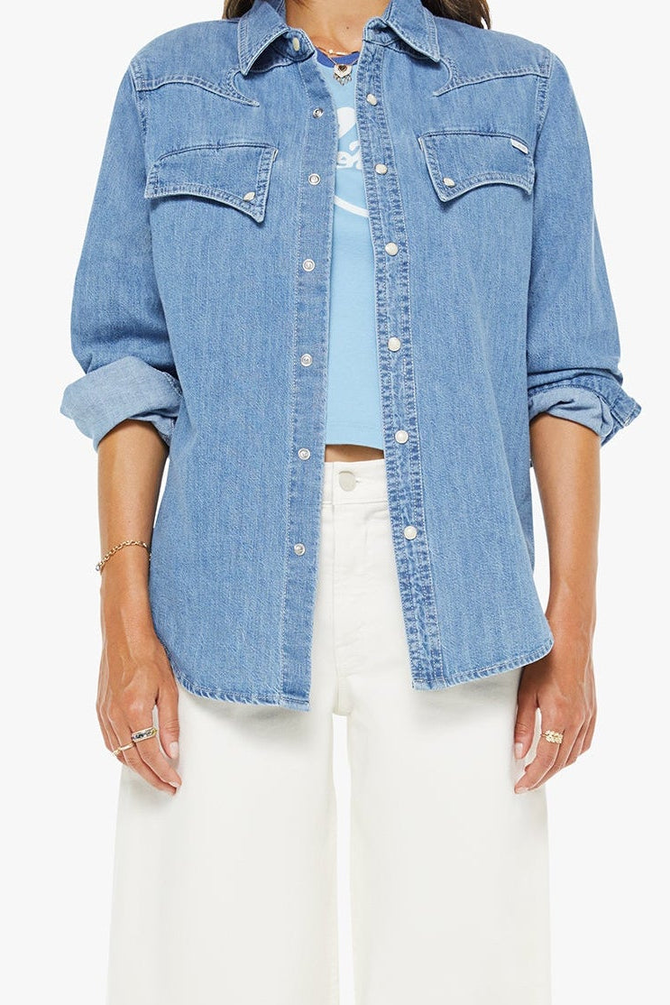The Mother Denim Gallop Exes Shirt in Playing for Keeps | Shop Eleanor 