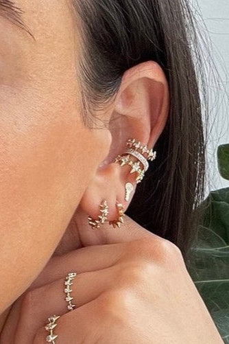 Adina Reyter London Pave Spike Huggie Hoops | Shop Eleanor - Women's Online Luxury Boutique based in Colorado