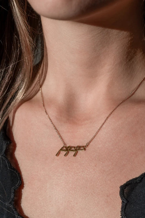 Thatch Jewelry Fuck Script Necklace in 14k Gold Plated | Shop Eleanor - Women's 14k Gold Jewelry