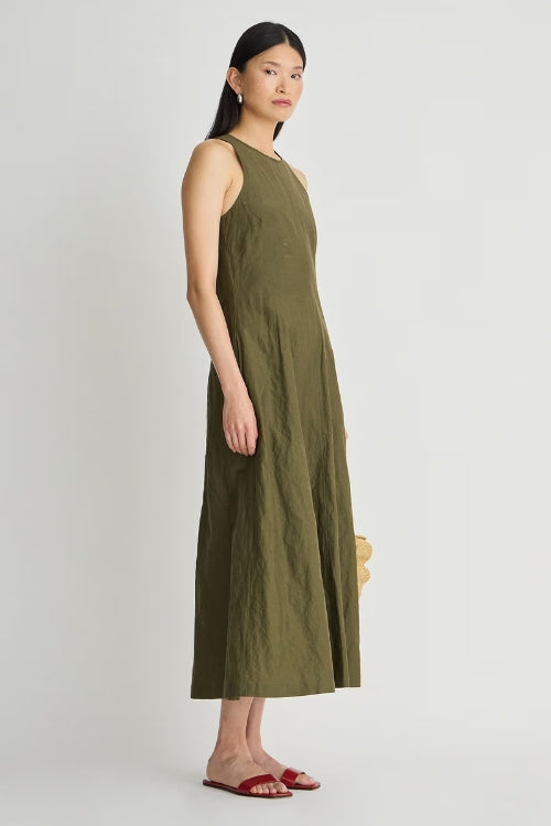 Apiece Apart Uma Maxi Dress in Olive | Shop Eleanor