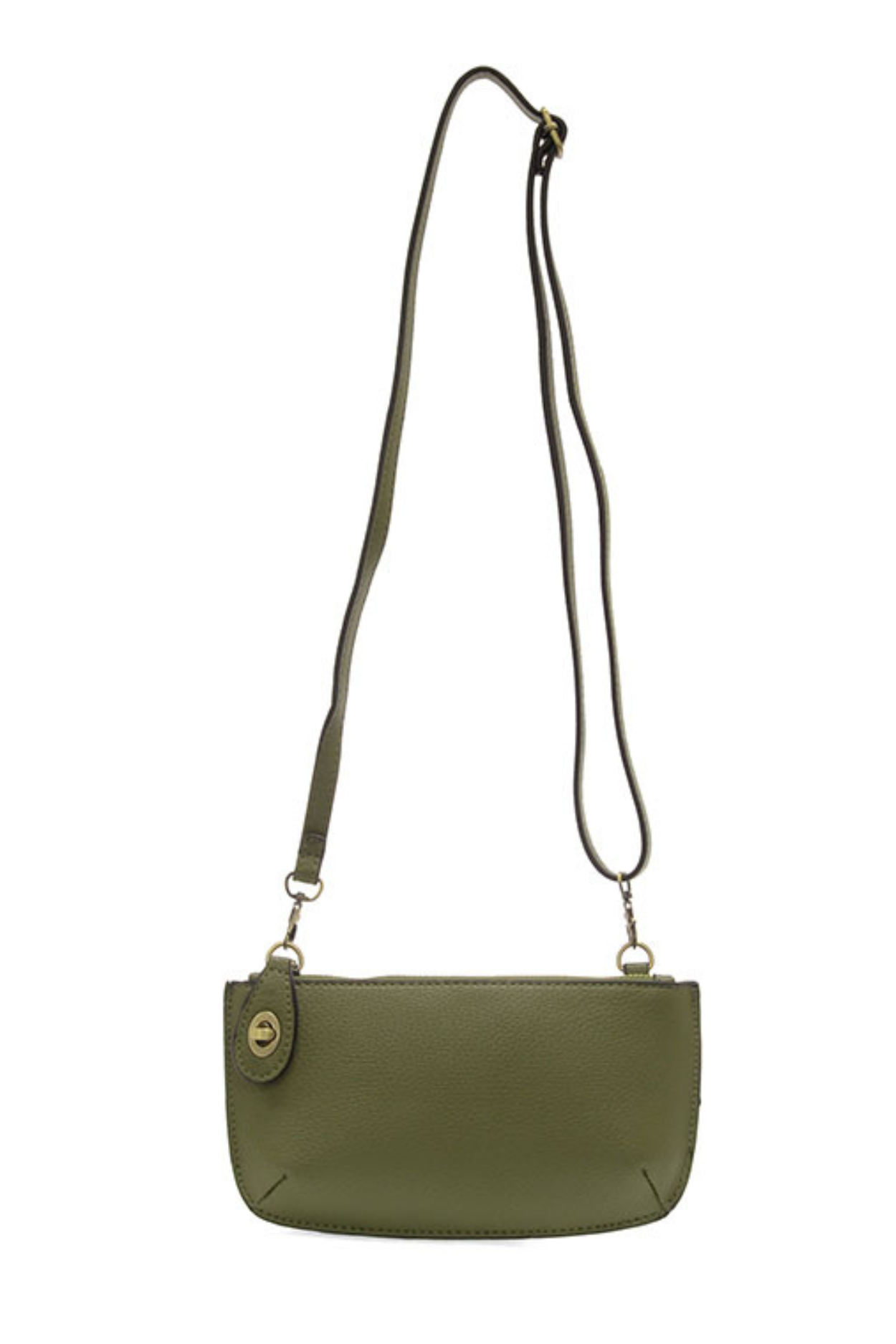 Olive Green Crossbody to Clutch Bag with adjustable Strap