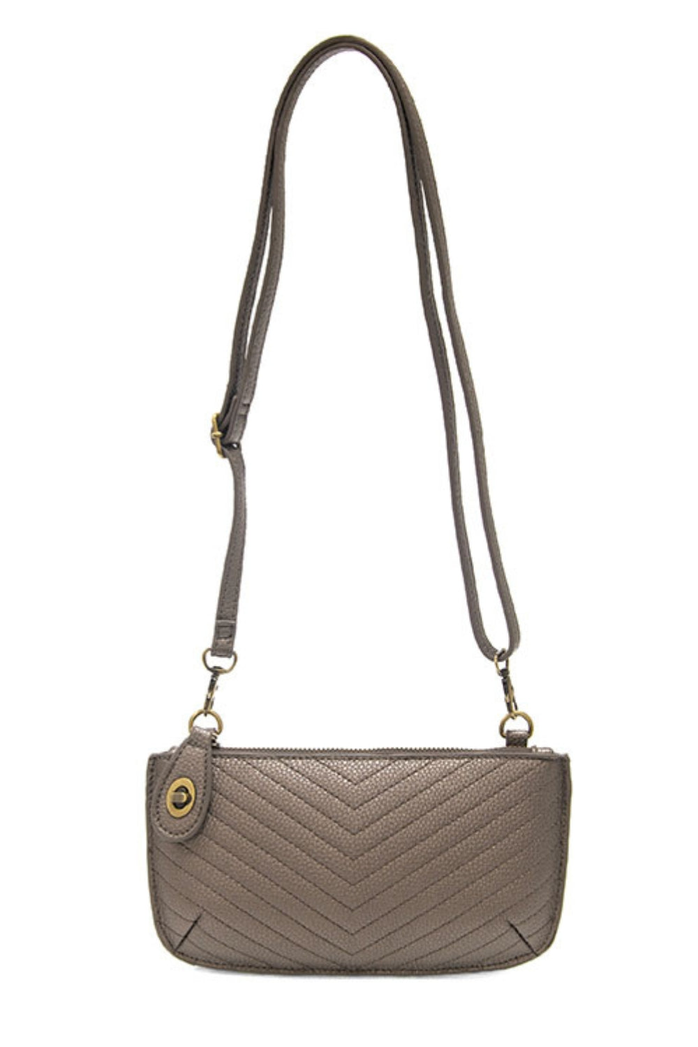 Joy Susan Quilted Mini Crossbody in Pewter | Shop Eleanor 