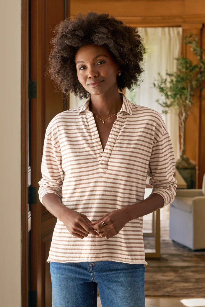 Frank & Eileen Patrick Popover Striped Henley | Shop Eleanor 