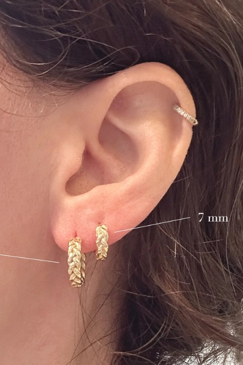 Stacy Nolan Braided Hoops Small in 18k Yellow Gold | Shop Eleanor