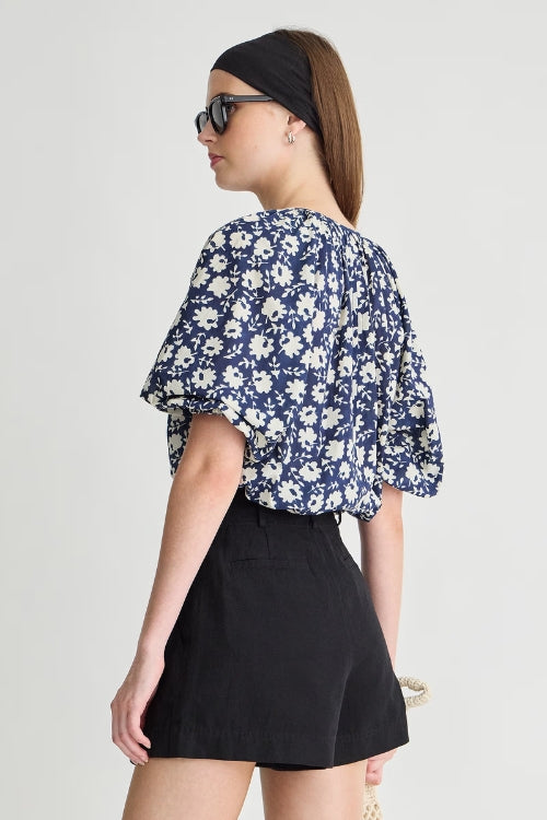 Nele Top - Navy Floral