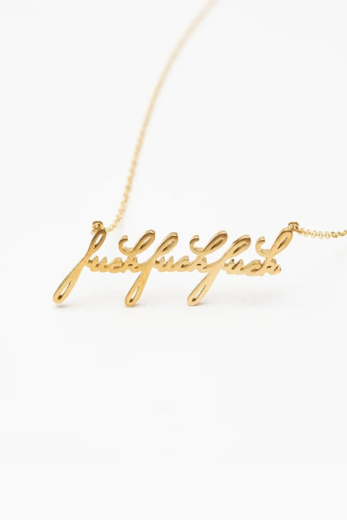 Thatch Jewelry Fuck Script Necklace in 14k Gold Plated | Shop Eleanor - Women;s Designer Jewelry in CO