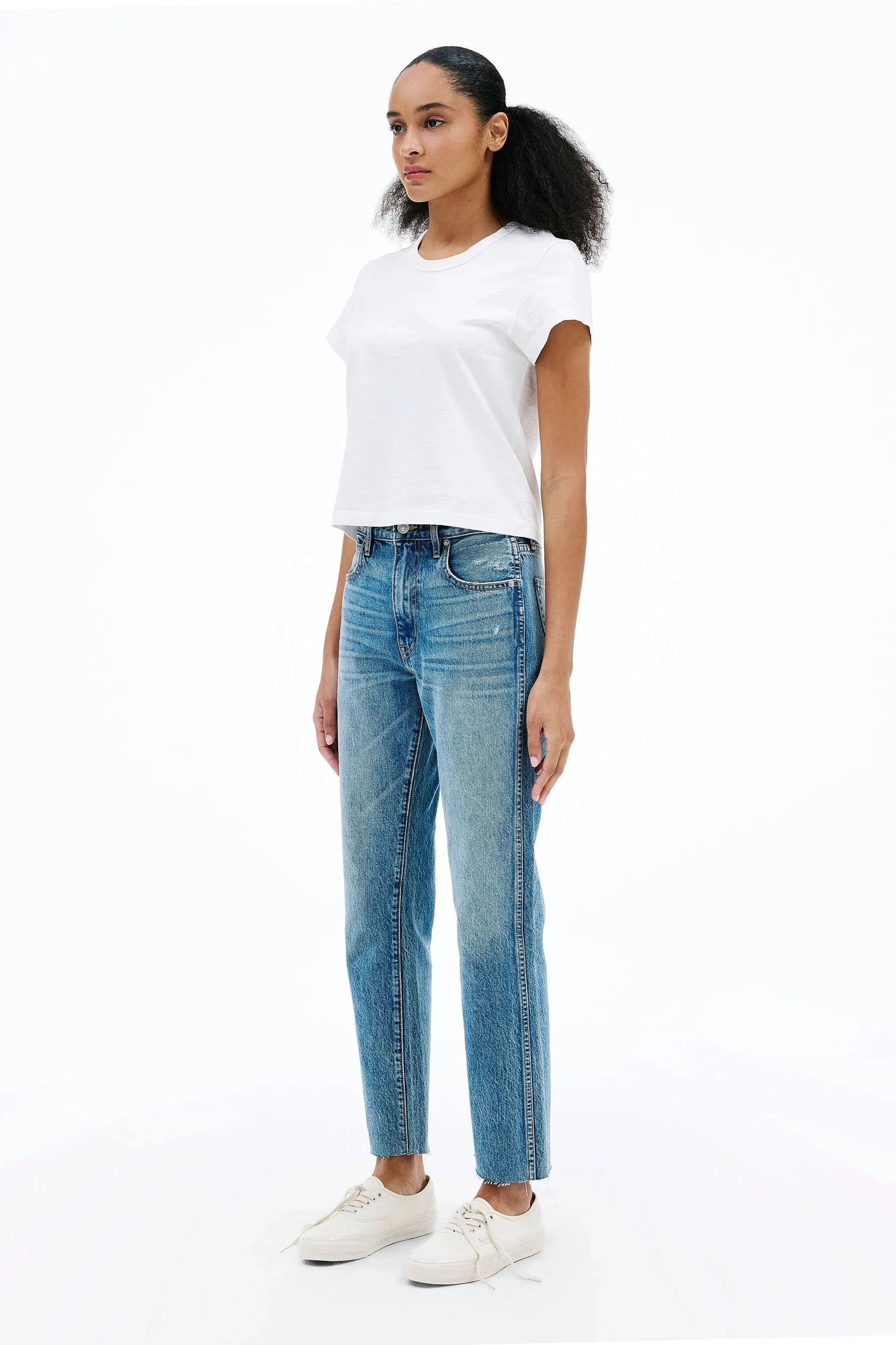 SLVRLAKE Hero Slim Fit High Rise Mid Wash Denim Jean | Shop Eleanor - Women's Designer Apparel in Colorado