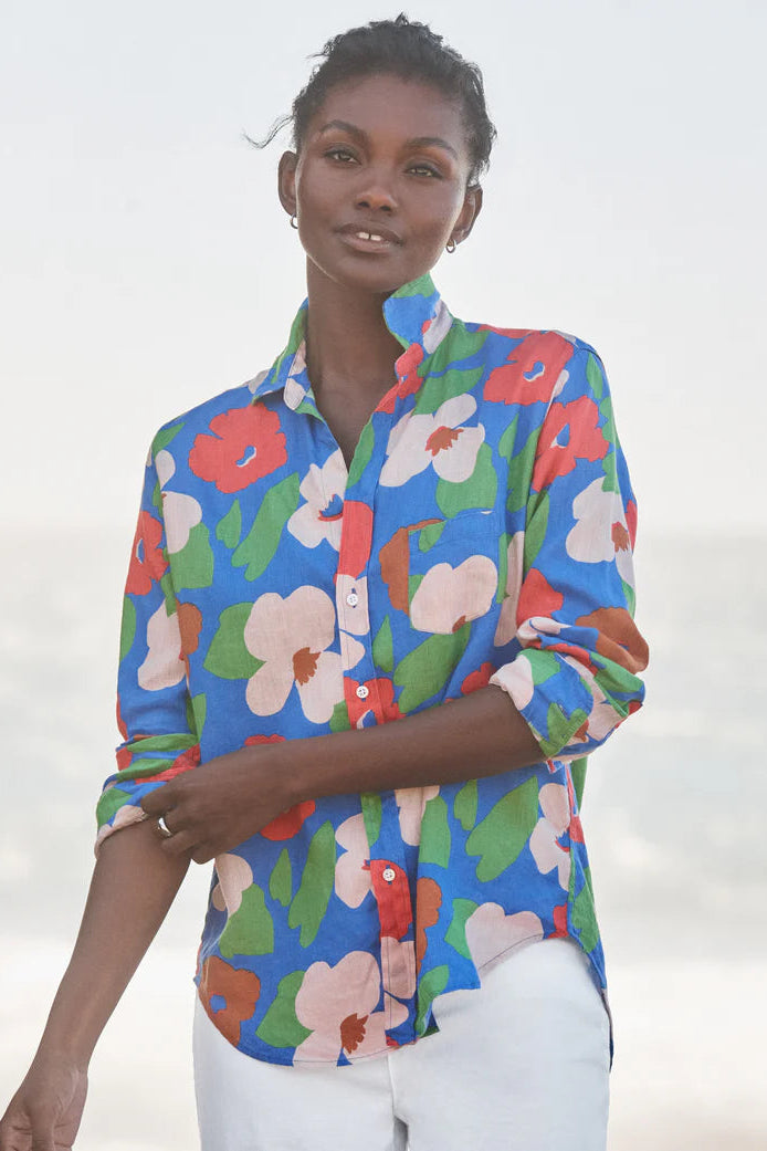 Frank & Eileen Button-up in Bright Blue Floral | Shop Eleanor